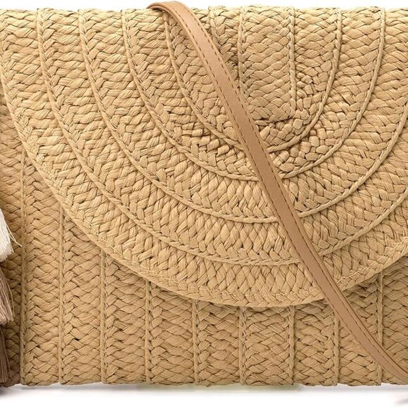 Stylish Raffia Beach Bag and Clutch for Women - Perfect for Summer Outings - Picture 1 of 7